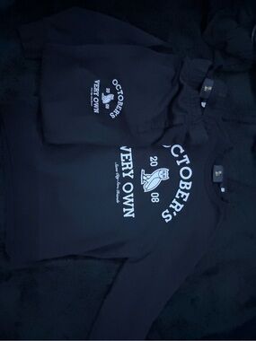Exclusive OVO (OCTOBERS VERY OWN) Black and white sweatshirt and sweatpants